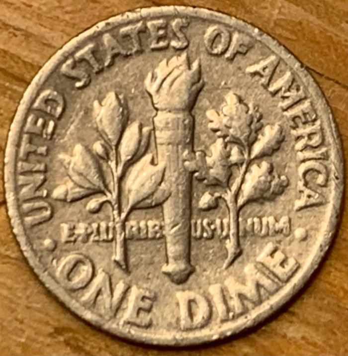 1970-P-Roosevelt-Dime-With-Reverse-Of-1968-Proof-RDV-002-Found-In-A-Jar-Of-Change